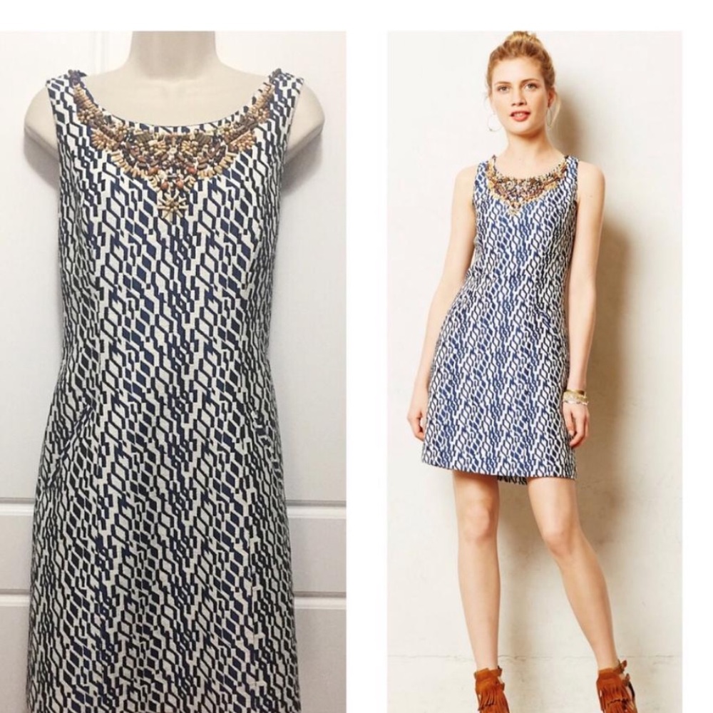 MOULINETTE SOEURS SHIFT DRESS WITH WOODEN BEADS
